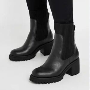 Top Moda Knit Top Chelsea Boot in Black Size 8